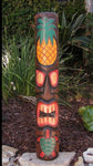 3 Set of Hand Carved Wooden Tiki Totem Masks Tropical Bar Patio Decor 39"x 6"in