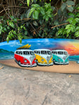 Volkswagen VW Bus Airbrushed Beach Surfboard Wall Plaque 39"x 10"