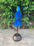 Tropical Blue and Yellow Toucan Wood Carving Statue 20" beak to tail