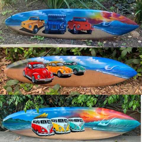 Volkswagen VW Airbrushed Surfboard Wall Plaques
