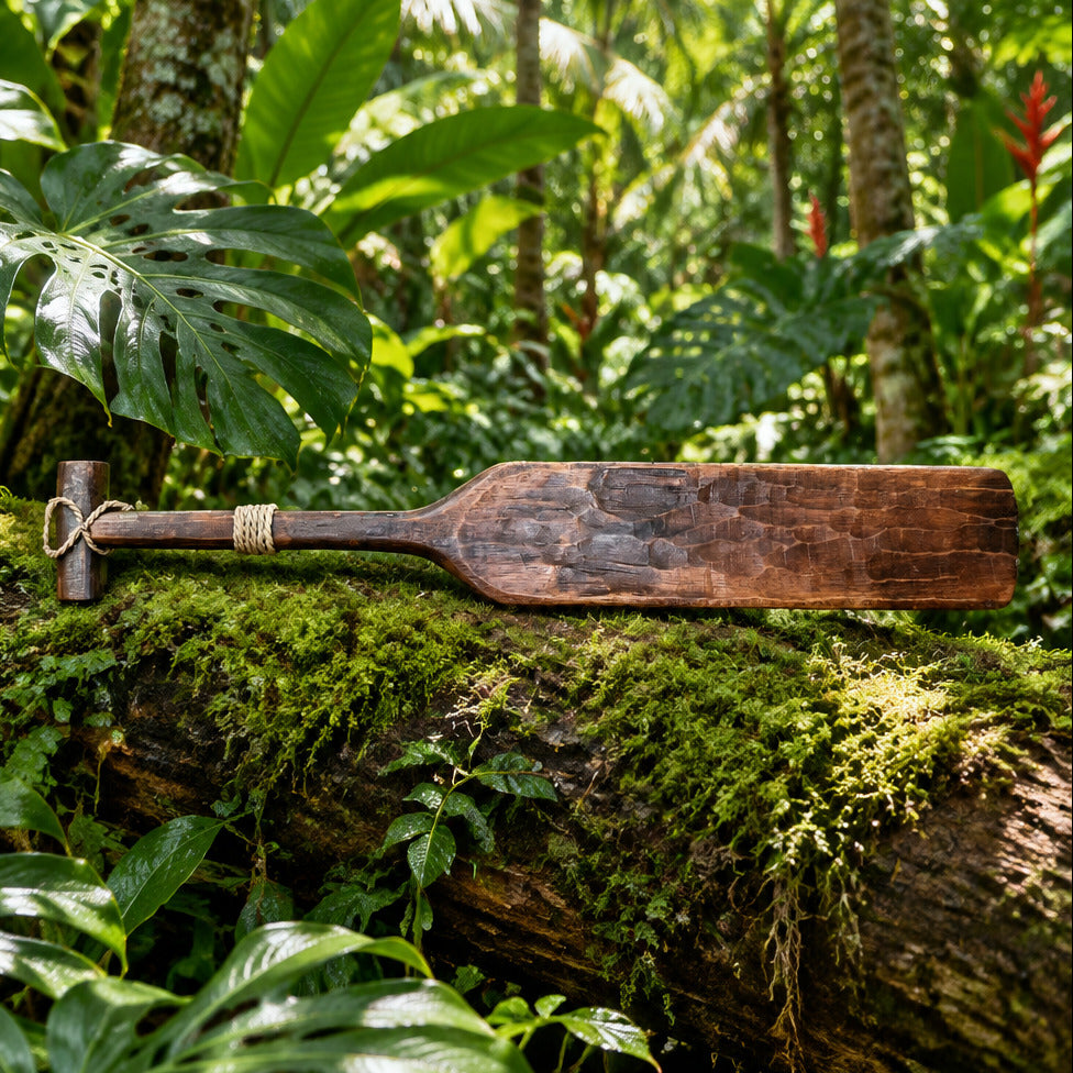 Hafa Adai Wood Carved Tropical Paddle 39"x 6" inches