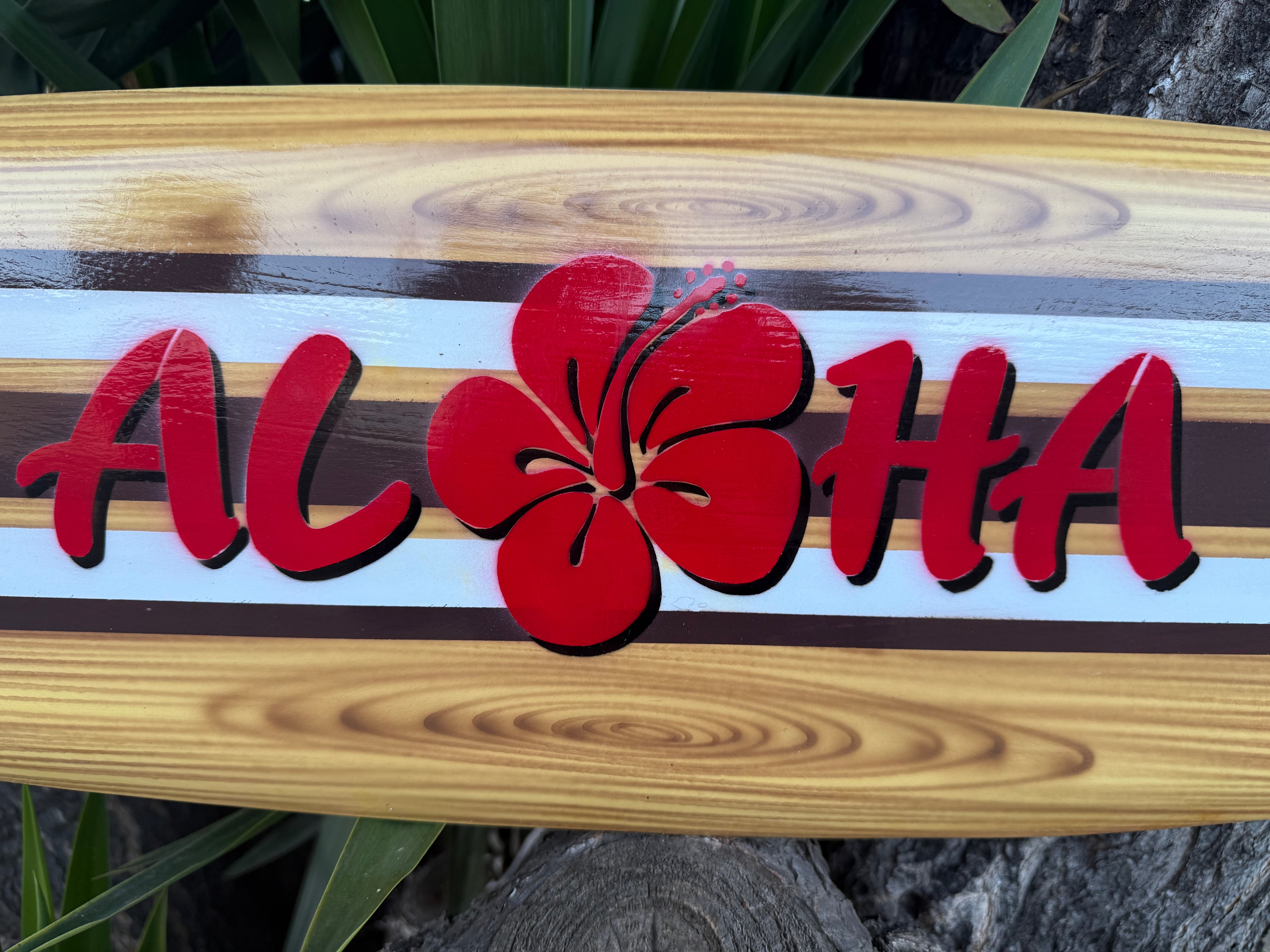 Vintage Style Aloha Surfboard Airbrushed Surfboard Wall Decor Sea Turtles 39"x 10”