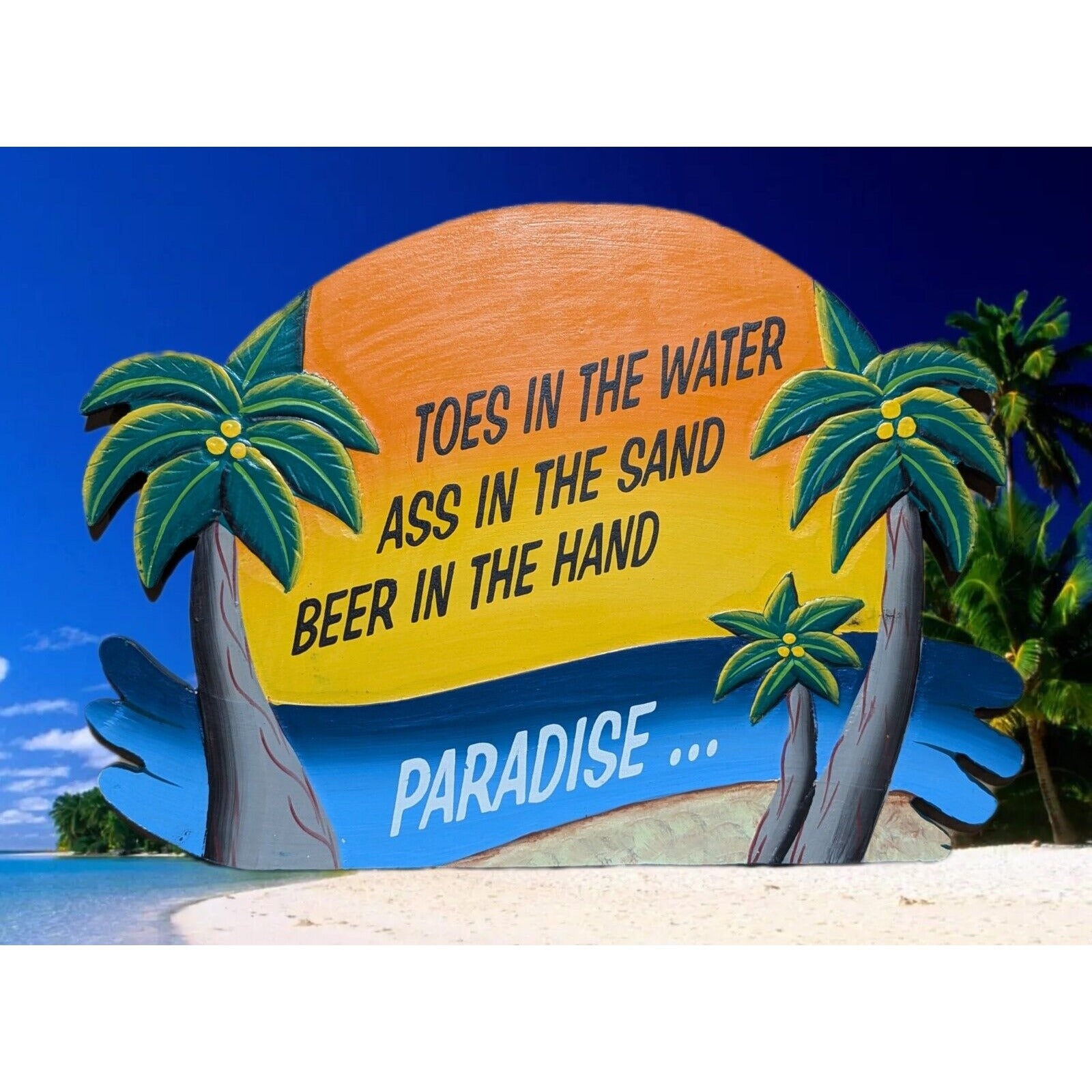 paradse tiki bar funny sign