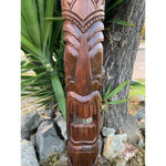 Tiki Masks 2 set of Hand Carved Hawaiian Style Wooden Tropical Bar Patio Lanai Decor 60"x 7"in