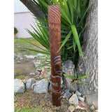 Tiki Masks 2 set of Hand Carved Hawaiian Style Wooden Tropical Bar Patio Lanai Decor 60"x 7"in