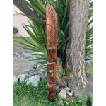 Tiki Masks 2 set of Hand Carved Hawaiian Style Wooden Tropical Bar Patio Lanai Decor 60"x 7"in
