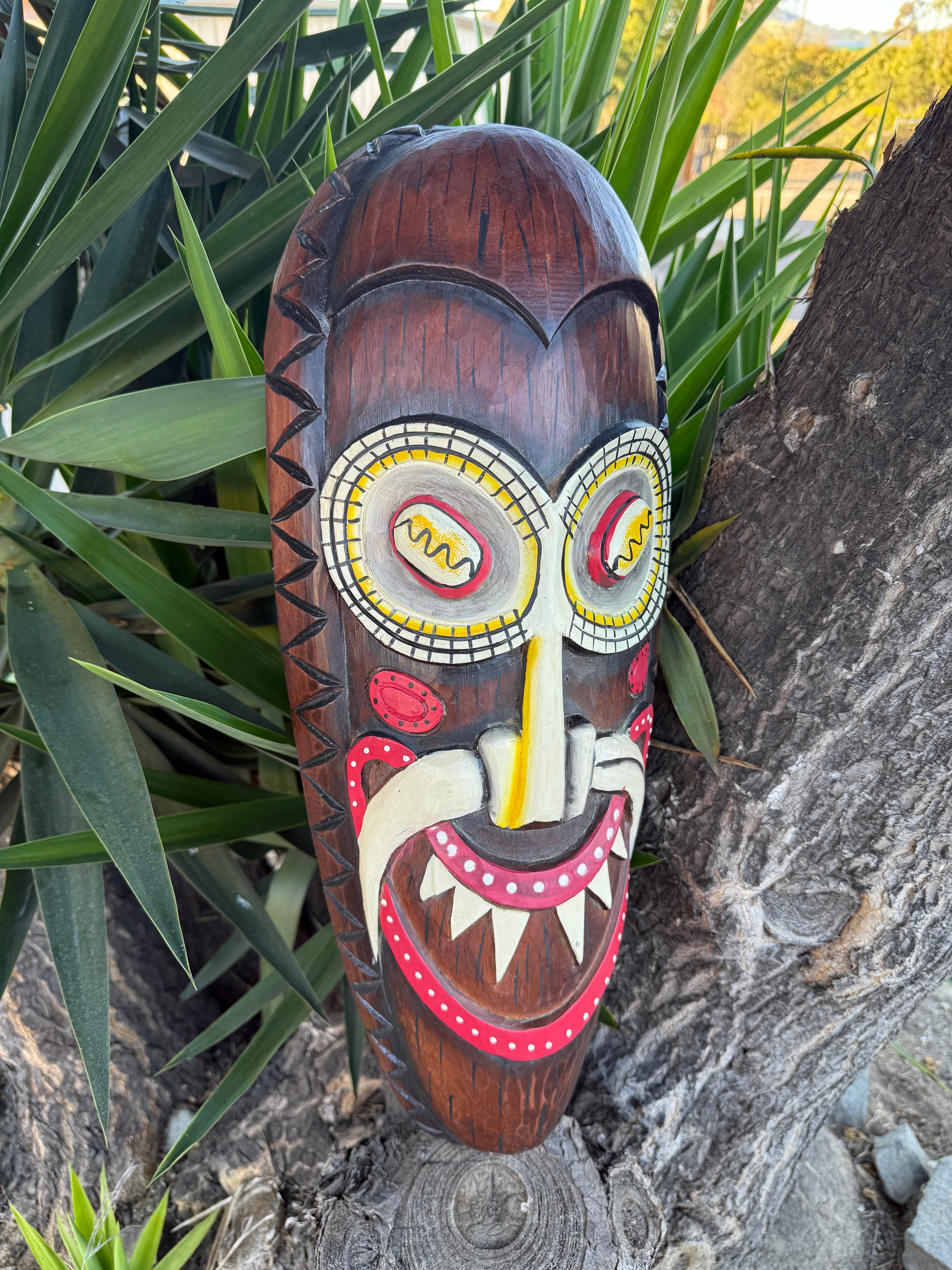 Disneyland's Adventureland Inspired "Head Salesman "Tiki Mask Tiki Bar 24"x 9.5"