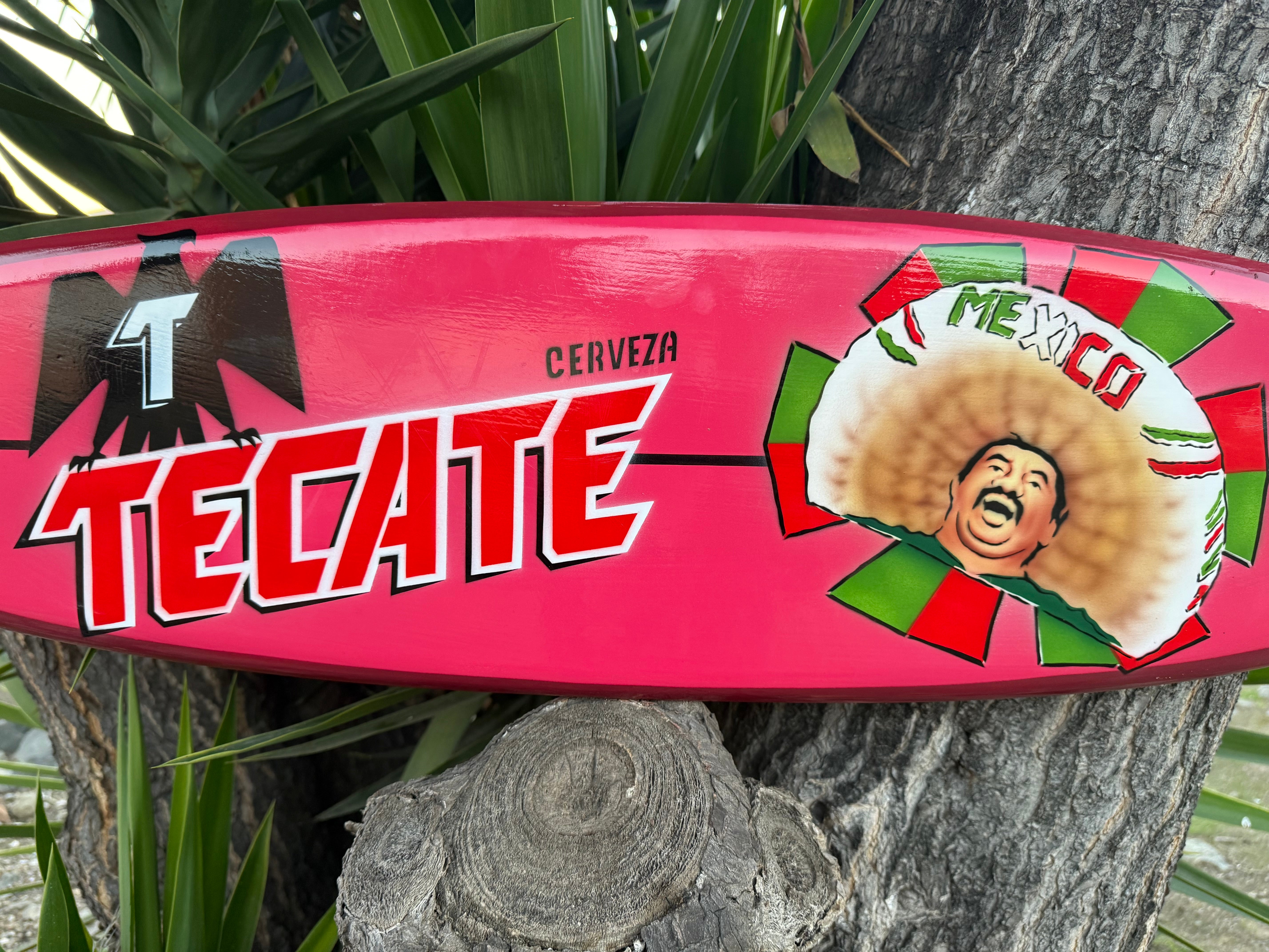 Tacate Airbrushed Surfboard Wall Plaque 39"x 10”