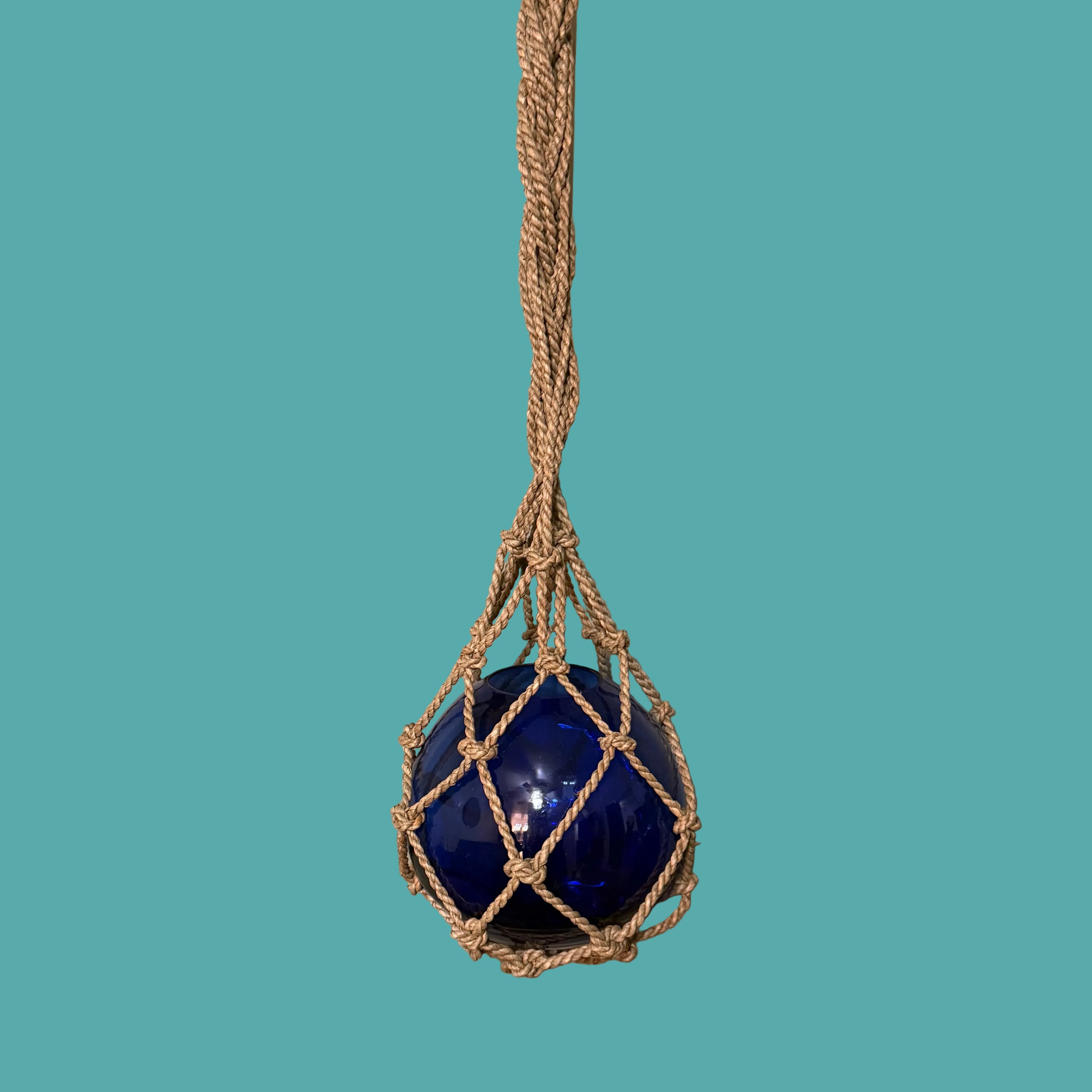 Blue glass fishing float
