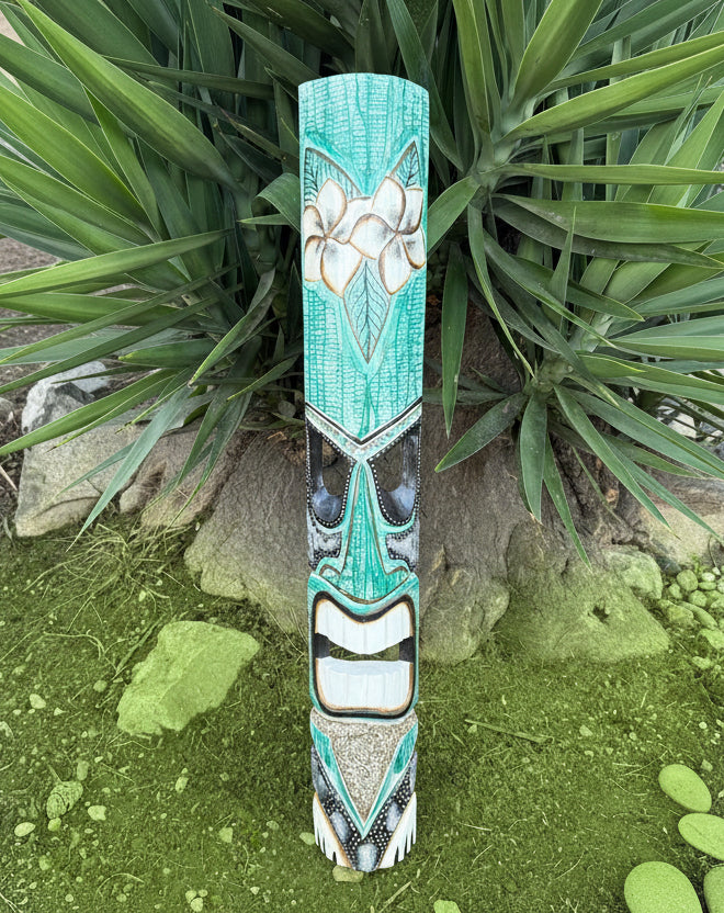 Nautical Tiki Mask Set of 2 Tropical Bar Patio Decor  39"x 6"