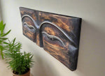 Eyes of Buddha Wood Carved Wall Plaque 39"x 15" inches