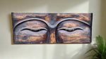 Eyes of Buddha Wood Carved Wall Plaque 39"x 15" inches