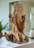 Buddha Spiritual Teak Drift Wood Carving 15"x 10"x 8"