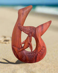 16" Hawaiian Fish Hook Hand Carved Wood Hanging Polynesian Decor