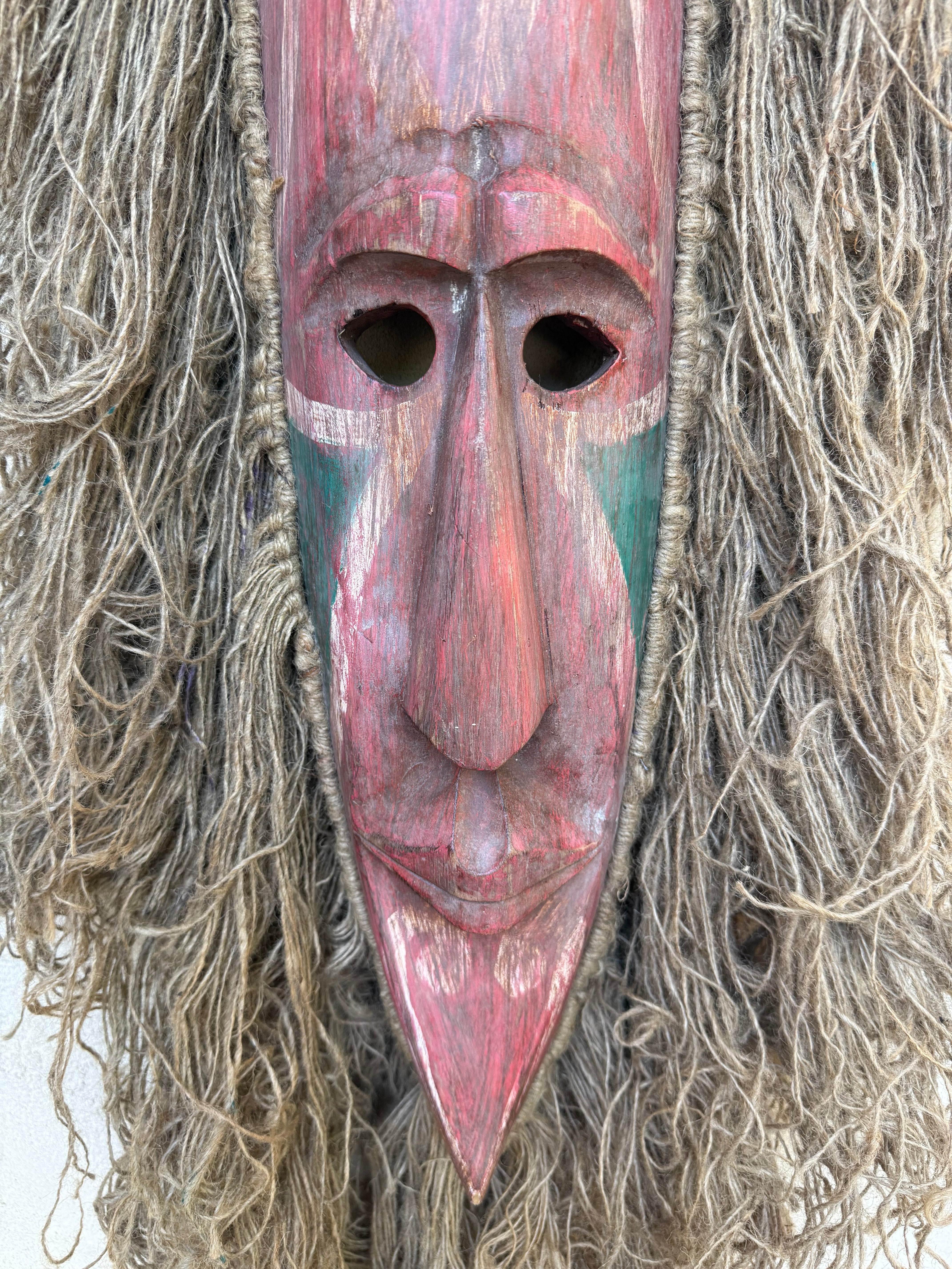 tribal mask with hair