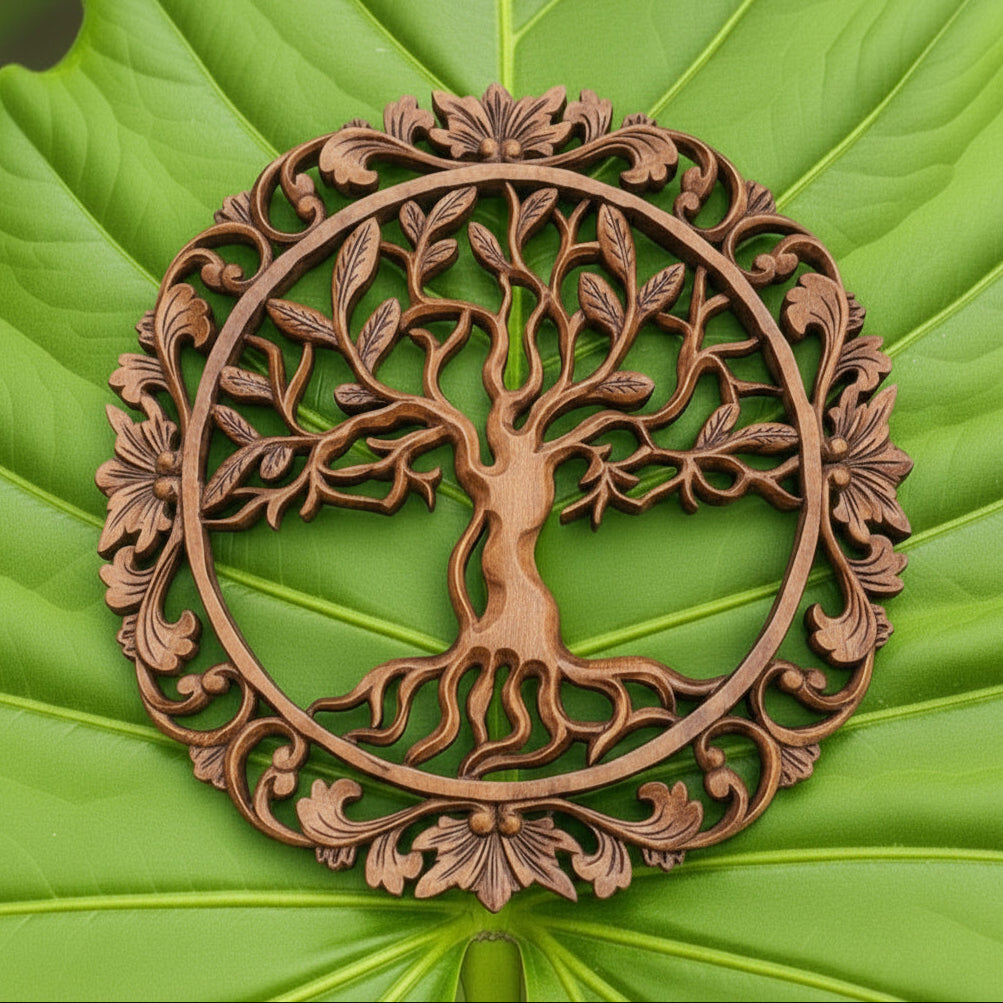 tree of life on a giant leaf
