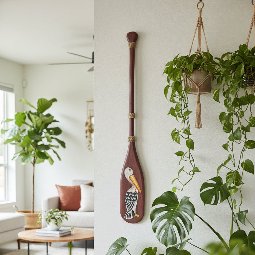 Pelican Tiki Paddle Patio Bar Decor  39”x 6" in