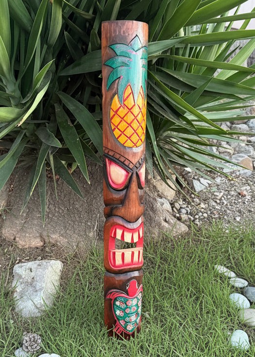 Tiki Mask Hono Pineapple Tropical Bar Patio Decor  39"x 6"