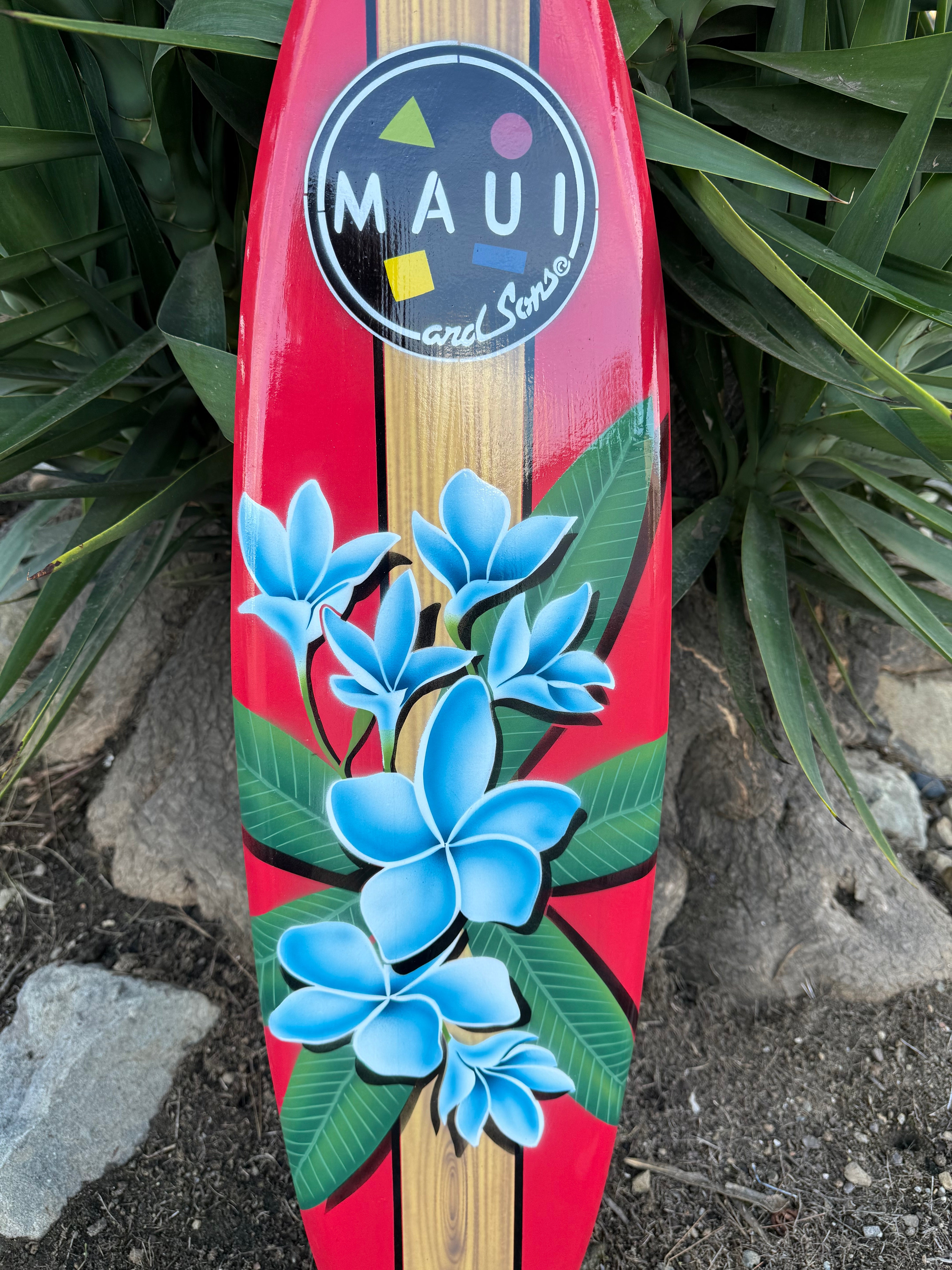 Maui & Sons Vintage Style Decorative Surfboard Wall Plaque 39" x 10"