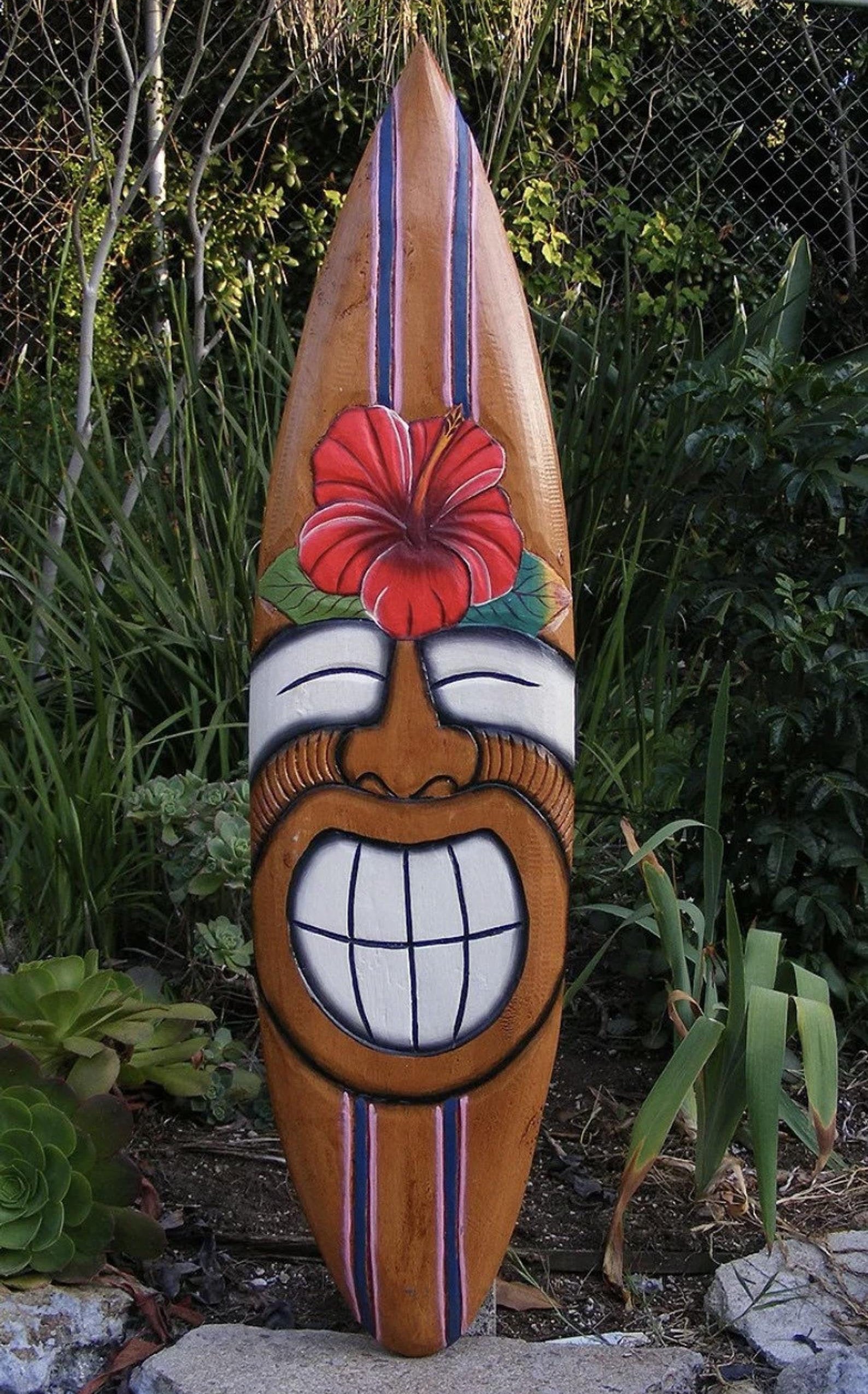 "SECOND QUALITY" Set of 3 Happy Tiki Ohana Surfboard Plaques 39"x 10"