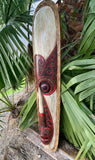 Māori Inspired Tribal Tiki Wood Carving Wall Plaque Tropical Bar Patio Decor 39"x 10"