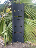 Hawaiian Style Tiki Totem Wooden Mask Hand Carved Extra Wide Tropical Patio Decor 39"x 11"in