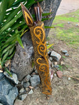 Tribal Giraffe Hand Carved Wood Mask Wall Plaque Home Decor 39” x 6” inches