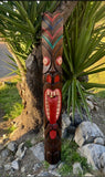 5 Foot Crazy Tongue Tiki Totem Wood Mask Tribal Tropical Bar Patio Decor 60" x 7”