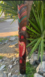 5 Foot Crazy Tongue Tiki Totem Wood Mask Tribal Tropical Bar Patio Decor 60" x 7”