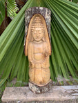 Buddha Spirtitual Pine Tree Carved Wall Hanging   20"x 6”