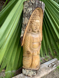 Buddha Spirtitual Pine Tree Carved Wall Hanging   20"x 6”