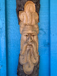 Tree Spirit, Green Man, Set of 3  Wizard Log Carving 19" x 5" Each