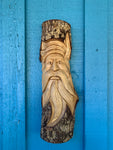 Tree Spirit, Green Man, Set of 3  Wizard Log Carving 19" x 5" Each