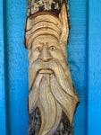 Tree Spirit, Green Man, Set of 3  Wizard Log Carving 19" x 5" Each