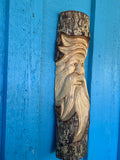 Tree Spirit, Green Man, Set of 3  Wizard Log Carving 19" x 5" Each