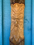 Tree Spirit, Green Man, Set of 3  Wizard Log Carving 19" x 5" Each