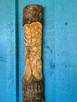 Tree Spirit, Green Man, Set of 3  Wizard Log Carving 19" x 5" Each