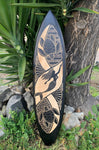 Mermaid and Sea Turtle Decorative Surfboard Wall Plaque Mango Wood Coastal Decor 39"x 10"