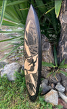 Mermaid and Sea Turtle Decorative Surfboard Wall Plaque Mango Wood Coastal Decor 39"x 10"