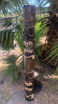 5 Foot Set of Hand Carved Wooden Tiki Totem Masks Tropical Bar Patio Decor 60"x 7"in