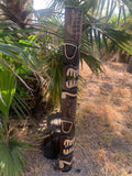 5 Foot Set of Hand Carved Wooden Tiki Totem Masks Tropical Bar Patio Decor 60"x 7"in