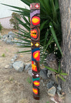 Set of 2 Colorful Tiki Totem Wood Masks Tropical Patio Bar Decor  60"x 7"