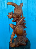 Swimming Turtles in Coral Reef Hand Carved Statue 20" in tall