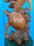 Swimming Turtles in Coral Reef Hand Carved Statue 20" in tall