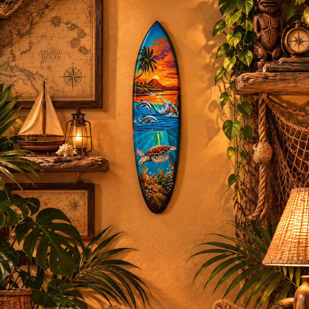 Air Brushed Surfboard Signs For Your Tiki Bar or Patio - The Tiki