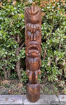 Ku Hawaiian Tiki God Wood Carving Wall Plaque Bar Patio Decor 39"x 6"