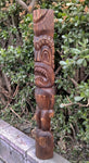 Ku and Kane and Ku set of Hawaiian Tiki Wood Carving Bar Patio Decor 39"x 6"