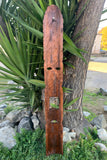 3 Set Hand Carved Hawaiian Style Tiki Totem Wooden Masks 60"x 6-7"in