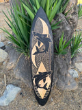 Tribal Shark Decorative Surfboard Wall Plaque 39"x 10"