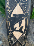 Tribal Shark Decorative Surfboard Wall Plaque 39"x 10"